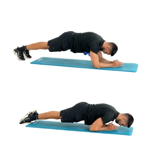 illustration de comment réaliser l'exercice du gainage dynamique étape par étape