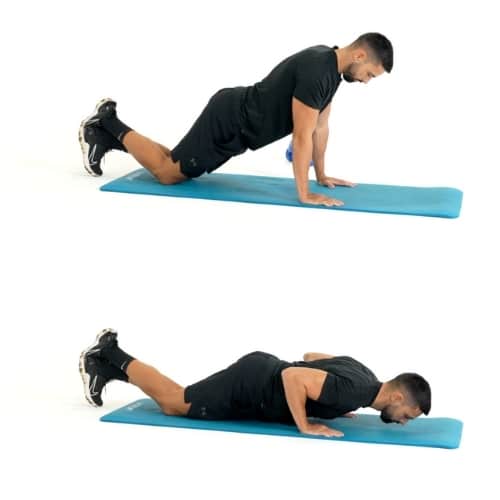 Pompe-sur-les-genoux-demonstration Comment réaliser des crunchs pour muscler les abdominaux