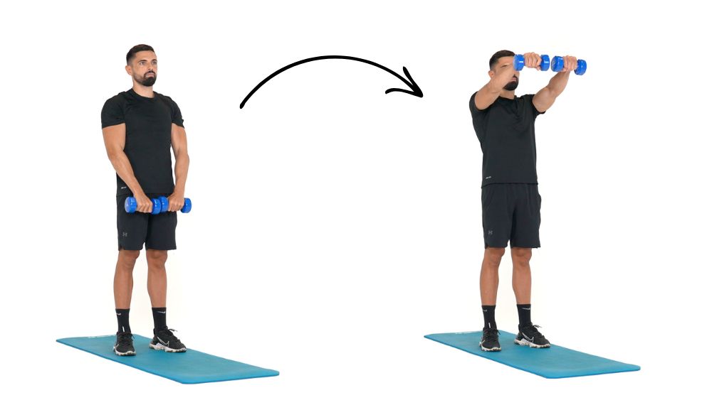 illustration de comment réaliser des Jumping Jack étape par étape Comment réaliser l'exercice des élévations frontales pour muscler les épaules