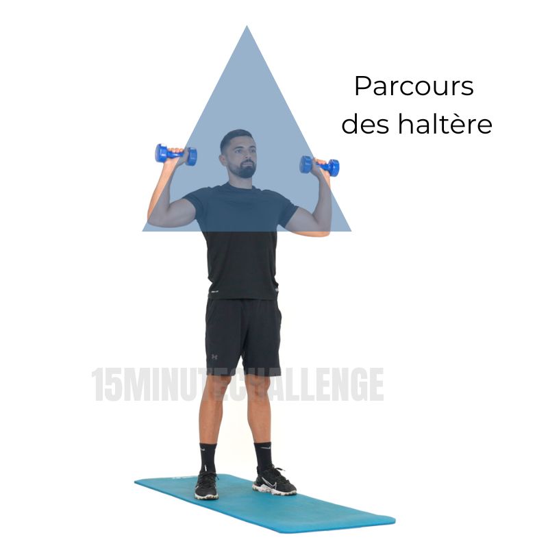 Execution Développé épaules avec haltères