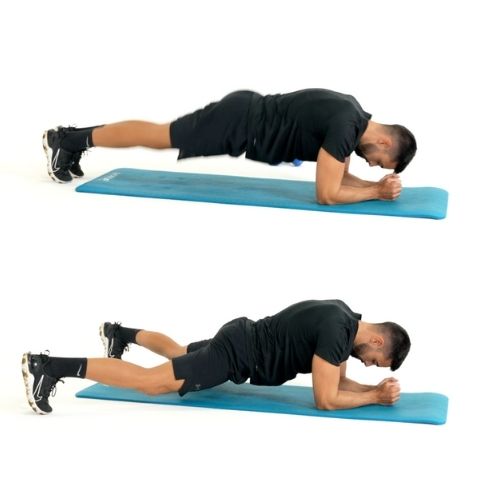 illustration de comment réaliser l'exercice du Plank Jacks étape par étape
