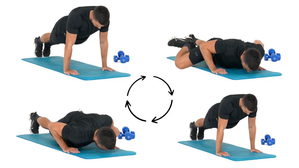 illustration de comment réaliser des Jumping Jack étape par étape Comment réaliser l'exercice des Spiderman pushups en musculation.