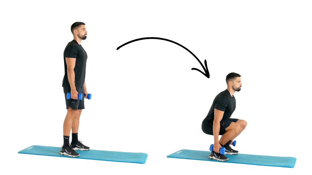 Comment réaliser l'exercice du squat avec haltères pour muscler ses jambes.