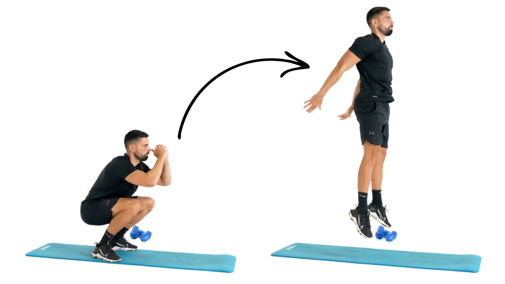 Comment réaliser l'exercice des Squat sauté en musculation.