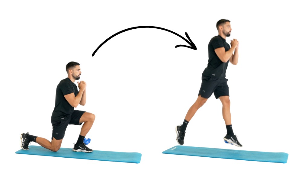 illustration de comment réaliser des Jumping Jack étape par étape Comment réaliser l'exercice des Fentes Sautées en musculation.