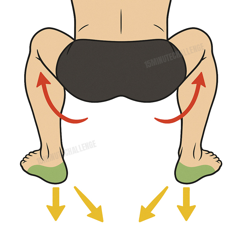 Écartement des jambes et ouverture des pieds durant le squat