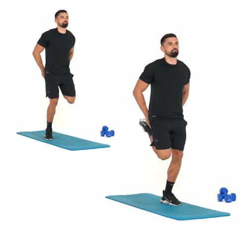 illustration de comment réaliser l'exercice du Butt Kicks (talons fesses). Exercice de musculation