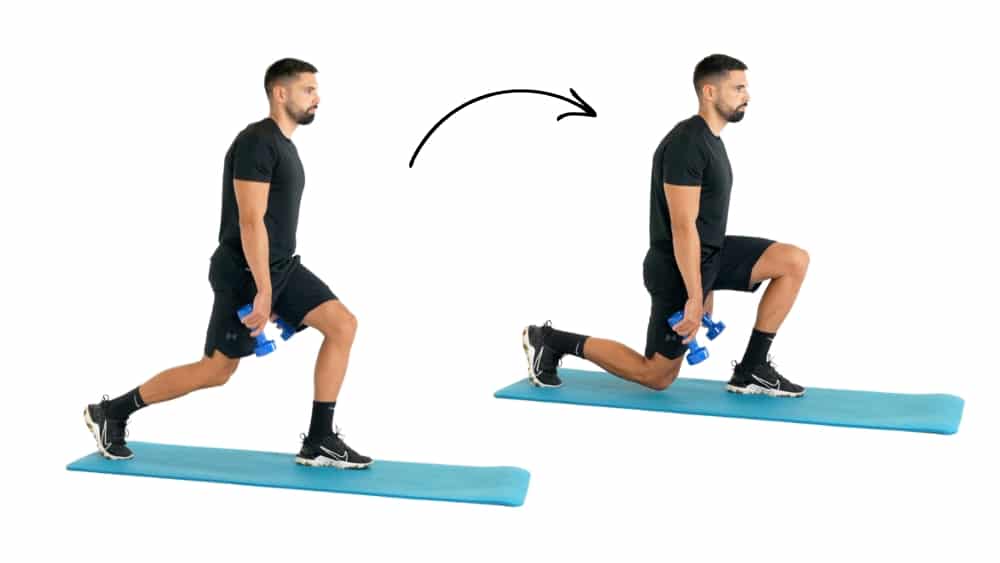 Comment réaliser l'exercice des Demi fente avec haltères pour muscler les jambes