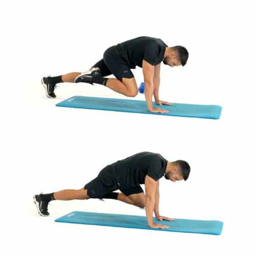 demonstration de l'exercice Mountain Climber execution du mouvement