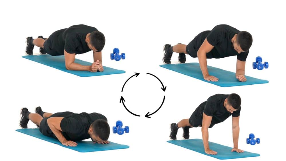 illustration de comment réaliser des Jumping Jack étape par étape Comment réaliser l'exercice Plank To Push-up