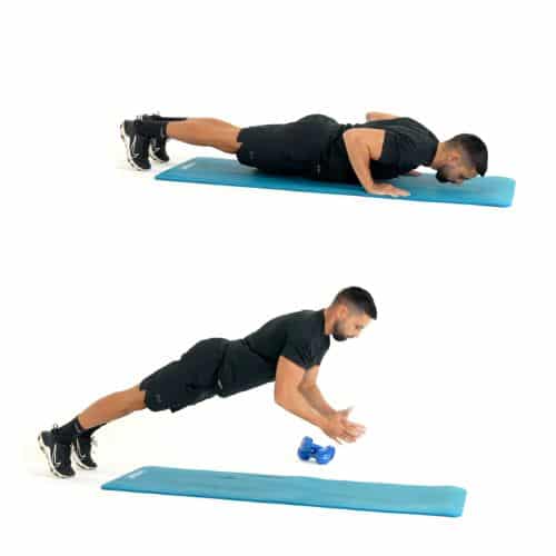 demonstration de l'exercice pompe avec claquement execution du mouvement