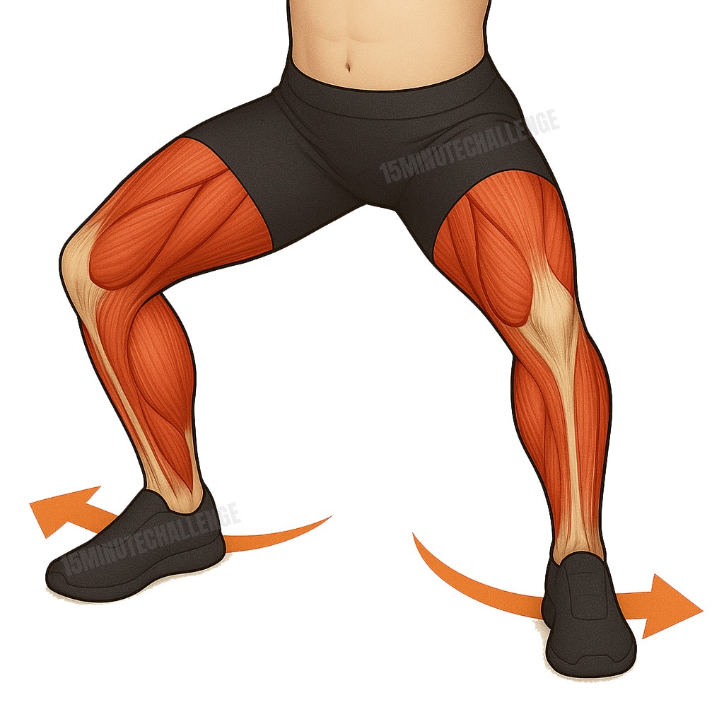 Schema anatomique de l'ouverture des hanches durant le squat sumo