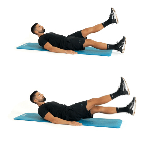 illustration de comment réaliser l'exercice des Flutter Kicks