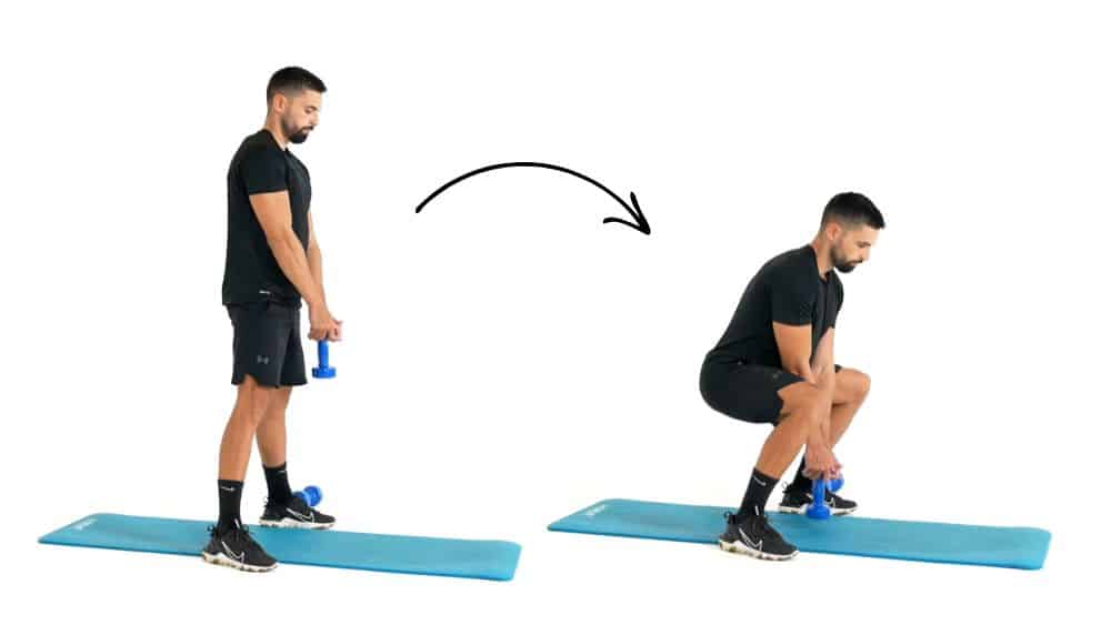 Comment réaliser l'exercice du Gobelet squat avec haltère