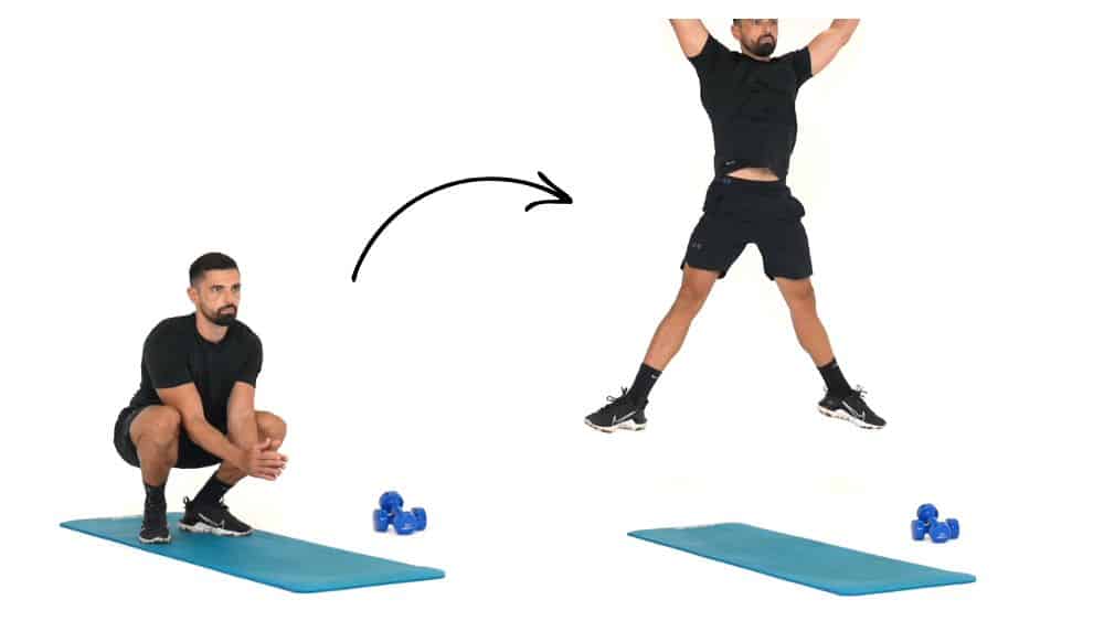 Comment réaliser l'exercice du Star Jump . Exercice de fitness et remise en forme à la maison