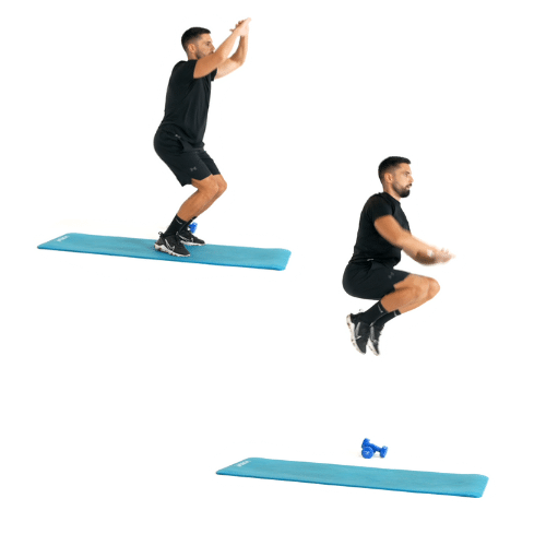 illustration de comment réaliser l'exercice du Tuck Jumps
