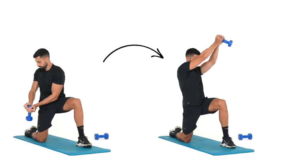 Comment réaliser l'exercice du Woodchopper avec haltère . Exercice de fitness et remise en forme à la maison