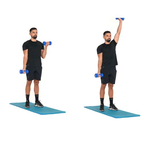 illustration de comment réaliser l'exercice du Alternating Curl Press