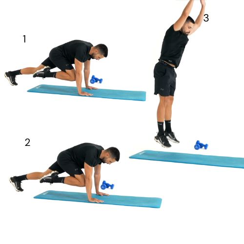 illustration de comment réaliser l'exercice du Climber Burpee