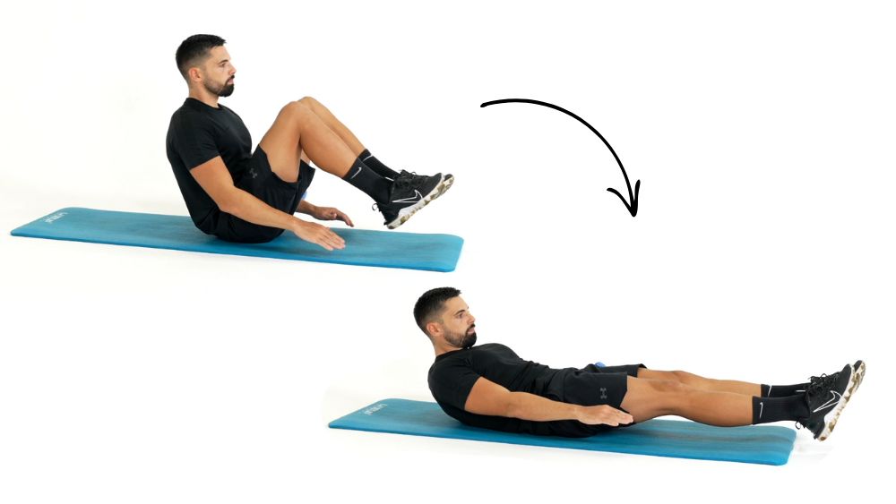 Comment réaliser l'exercice du Crunch rameur. Exercice de fitness et remise en forme à la maison.