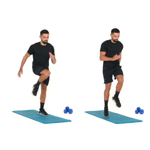 illustration de comment réaliser l'exercice du Sprint sur place