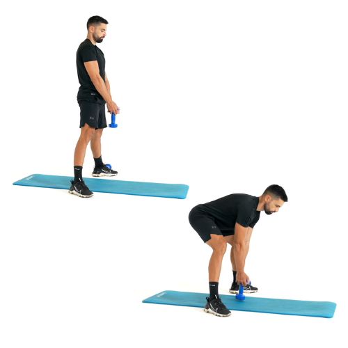 illustration de comment réaliser l'exercice du Sumo deadlift avec haltère
