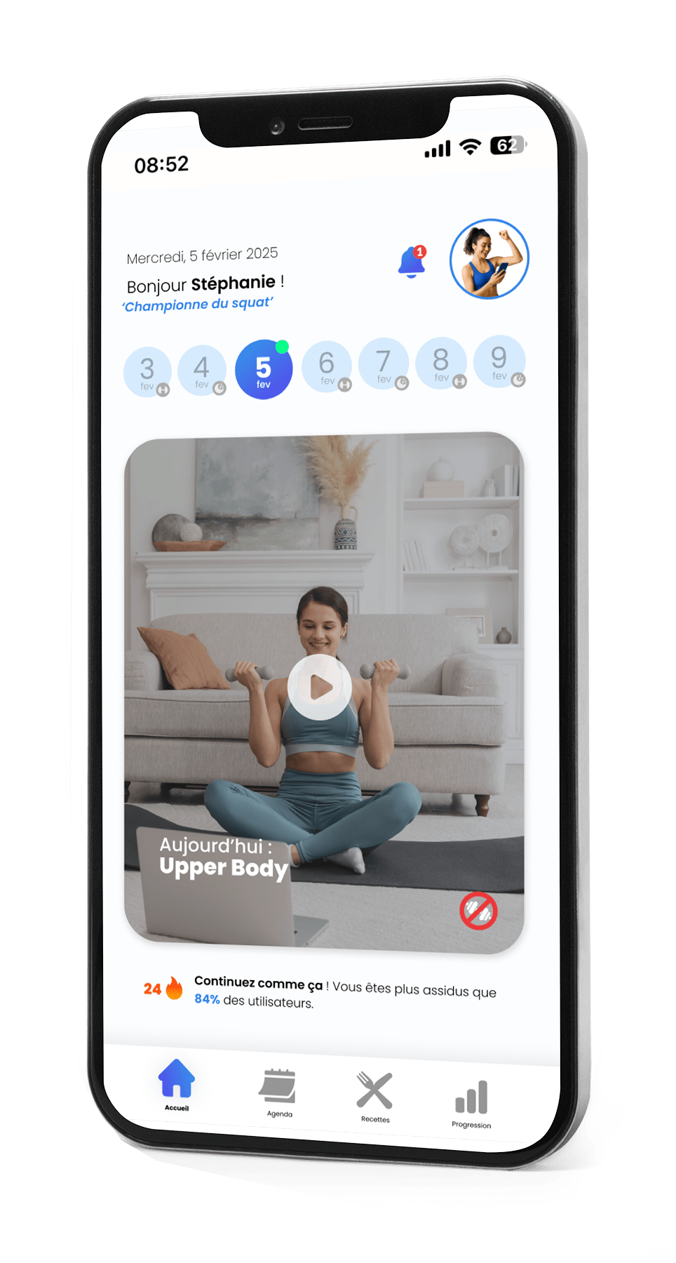 application 15 Minute Challenge - fitness a la maison gratuite