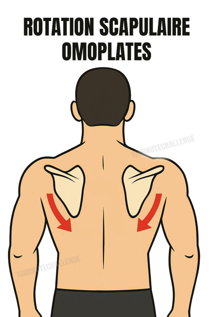 rotation scapulaire des omoplates. schema explication musculation