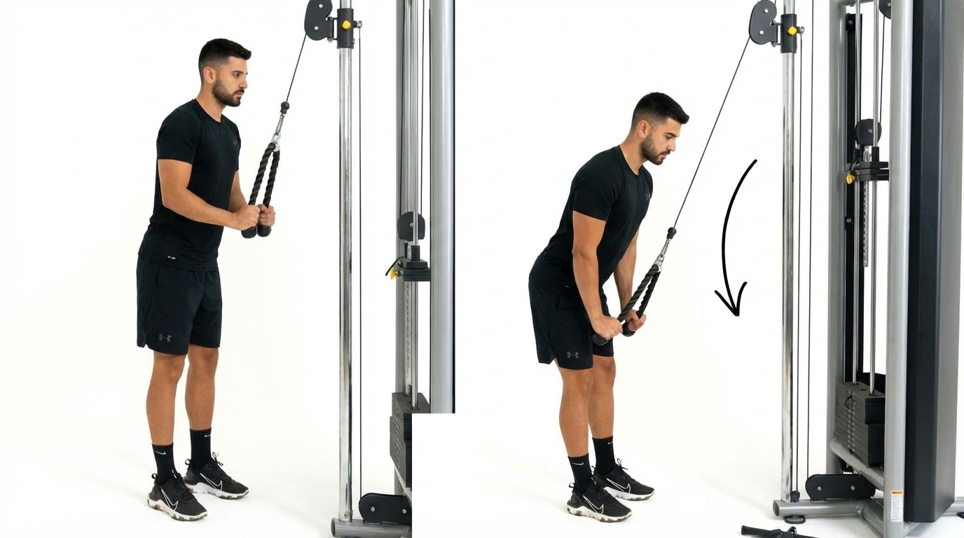 illustration de comment réaliser l'exercice du Curl biceps avec haltères étape par étape